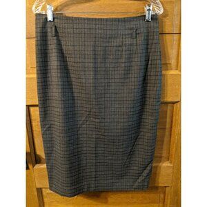 Amanda + Chelsea Size 8 Straight Skirt Gray Brown Plaid High Waist Business  Wom